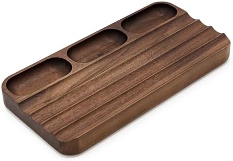 MUUJEE Wooden Desk Pen Pencil Organizer - 7.5 x 3.75 for Work Teacher Dad Wood Pencils Tray Work Minimalist Rustic, Gift for the Man who has it All by MUUJEE