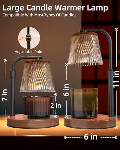 Candle Warmer Lamp with Timer: Flower Candle Lamps Height Adjustable Wax Melt New Home Decor House Warming for Women, Modern - Image 4