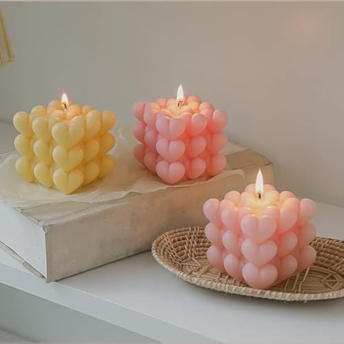 Bubble Candle Molds - Silicone Mold for Candles Making, DIY 3D Moulds for Soy Wax, Beeswax, Scented Candle, Valentine's Day Gifts (Heart Bubble) by SlowlyTalk
