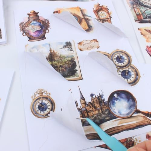 Dark Academia Fantasy Sticker Book, 20 Sheets Junk Journal Stickers - Image 3
