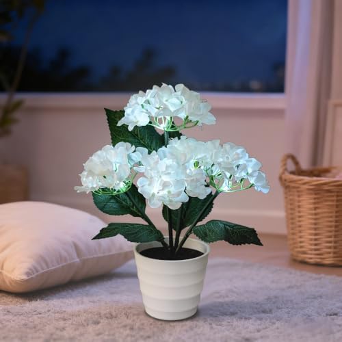 White Hydrangea Flower Lamp Flower Decor for Birthday Mothers Day Christmas by Hibeauti