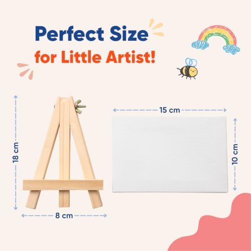Mini Canvas & Easel Painting Kit Set of 6 - 4x6 Kids Gift & Paint Night - Image 4