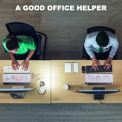 TSJ OFFICE Desktop Whiteboard Dry-Erase-Board - Computer Keyboard Stand White Board Surface Pad with Drawer, Desk Organizers with Accessories for Office, Home, School Supplies - Black - Image 6