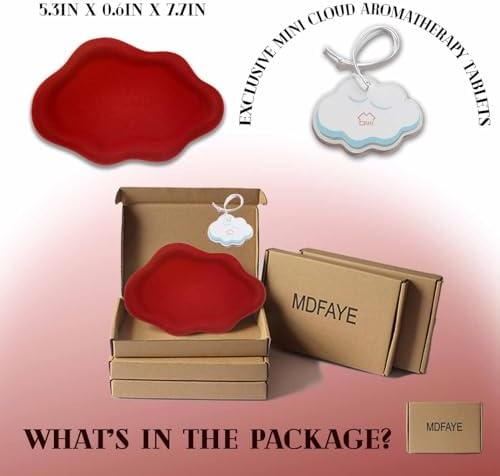 Jewelry Dish Trinket Tray for Women, Ring Dish Holder, Unique Cloud Shape Ceramic Plate Cute Things Vanity Aesthetic Room Decor Mother's Day Birthday (Flocked Scarlett) - Image 2