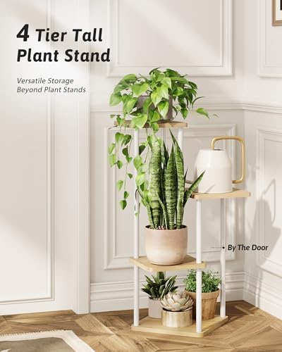 GENTINGBRO Corner Plant Stand Indoor Tall Plant Stand White 4 Tier - Image 4