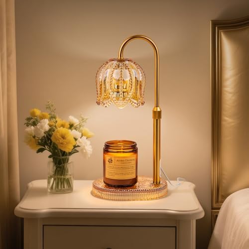Petal Candle Warmer Lamp with Timer & Dimmable Light Champagne Gold by Unknown