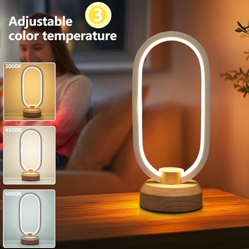 Table Lamps for Bedroom Modern LED Oval Slim Nightstand Bedside Lamp - Image 2