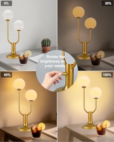 Lightdot Globe Gold Table Lamp for Bedroom Dimmable Gift G9 Bulbs Included - Image 2