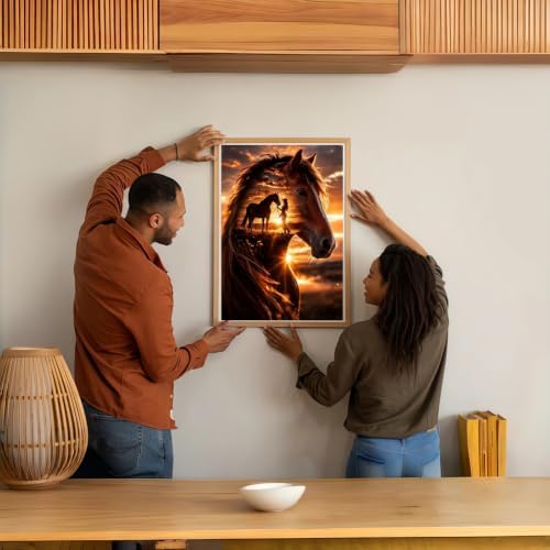 BYGFHLYW Horse Sunset Diamond Painting Kit for Adults, Diamond Art 12X16In - Image 2