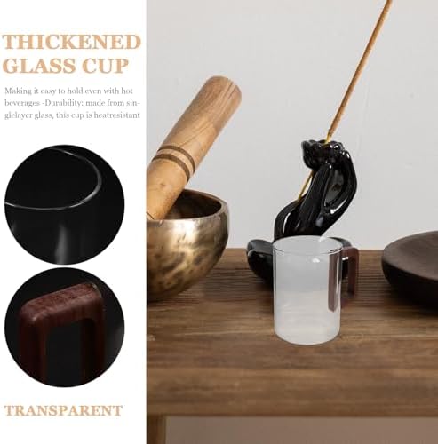 Wooden Handle Glass Cup for Hot Drinks, Thickened Tea and Coffee Mug, Single-layer High Temperature Resistant Glass Cup for Home Use - Image 6