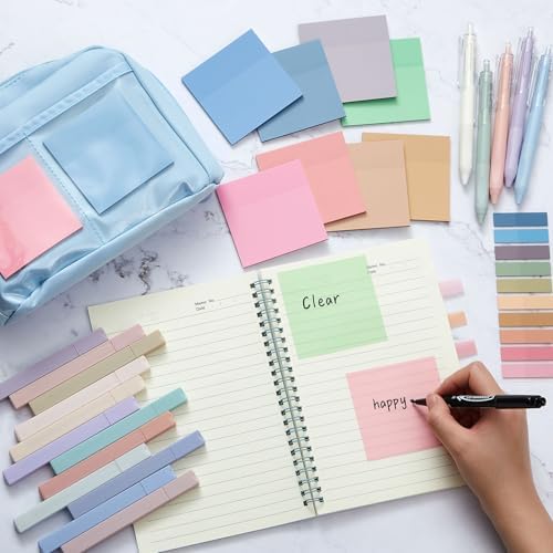 Jutom 39 Pcs Aesthetic Book Annotation Kit,Blue,Kawaii Style - Image 2