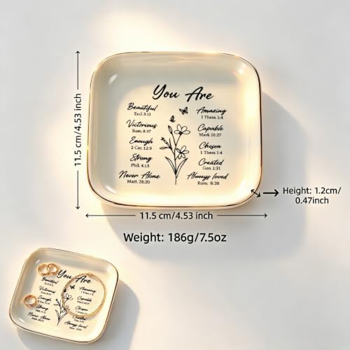 Christian Jewelry Tray for Women, Confirmation & Baptism Gift, Who You Are - Image 4