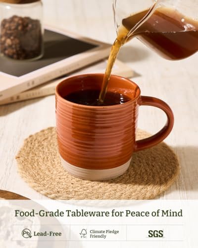 famiware Coffee Mugs Set of 6, 13 oz Mug Set, Ceramic Cup Set with Handle - Image 2