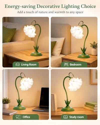 WERFOP Flower Table Lamp Cute Desk Lamp for Bedroom Home Decor - Image 5