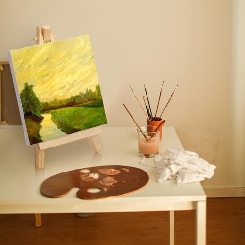 Mimorou 150 Pack Mini Canvas with Easel for Painting Wood, 6 x 6 Inch - Image 6