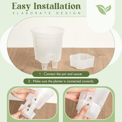 Wonderjune Self Watering Planter, 4.72'', Clear, 3 Pcs - Image 6