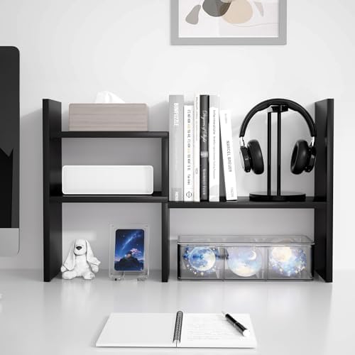 Jerry & Maggie Adjustable Rotatable Wood Desktop Display Shelf Black - Image 3