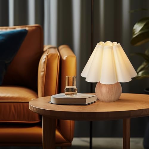 KUNJOULAM Cute Small Table Lamp, Modern Bedside Nightstand Lamp with Fabric Lampshade, Metal Base for Bedroom Home Office Decor (Without Buld) - Image 3