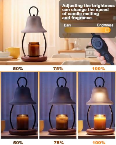 Candle Warmer Lamp with Timer, Dimmable, Adjustable Height, Black - Image 3