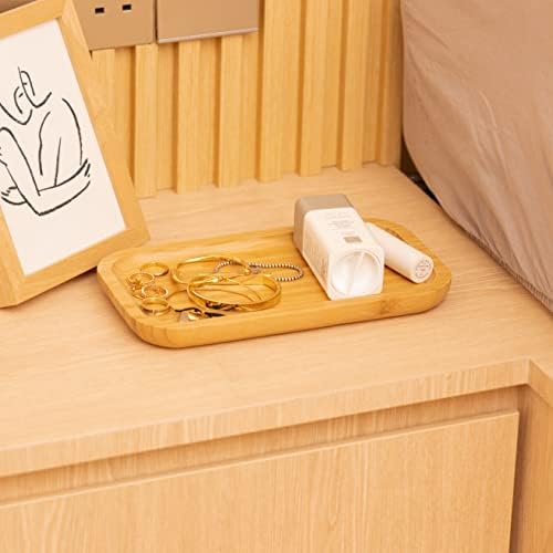 Bamboo Vanity Tray, Bathroom Counter Tray, Toilet Tank Top Tray for Organizing and Decor Display, 11.8 x 5.1 x 0.8 inch - Image 4