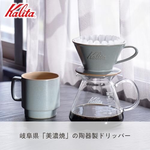 Carita Coffee Dripper Mino Ware High Heat Retention Pottery for 2 to 4 People, Sand Gray #02105 Wave Series, Made in Japan, Drip Equipment, For 2 People, For 4 Cups, Porcelain, Stylish, Outdoor - Image 2