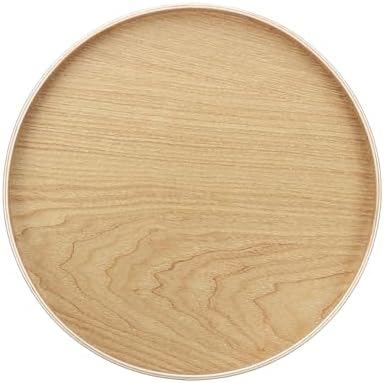 Wooden Serving Tray Round Wood Serving Tray Decorative Platter, 10.6 Inch Fit for Home Decor Kitchen Coffee Table Candle Holder, (Light Brown) by YELARXI