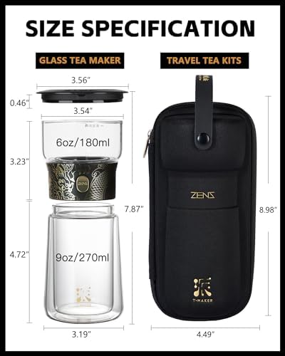 ZENS Glass Infuser Teapot, Cool One Touch Tea Maker For Loose Tea, Dragon - Image 5