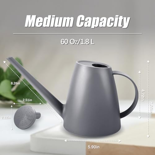 1.8L Watering Can, Small Watering Can for Indoor Plants with Long Spout - Image 2