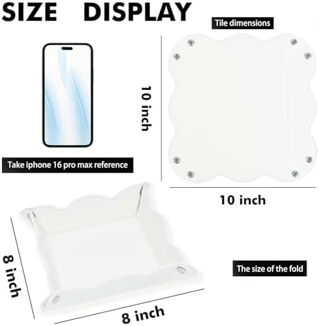 Valet Tray for Men Women - PU Leather Travel Catchall Tray Organizer - Desk Bedside Nightstand Storage Box for Jewelry Key Phone Remote Controller Wallet Watch Glasses Coin Readers -White - Image 4