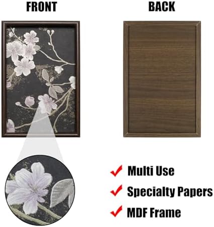 Wooden Valet Tray with Floral Base, Black Vintage Blossoms - Image 3