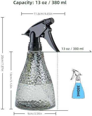 Glass Mister Spray Bottle for Inside 13oz, Fine Mist Refillable Leak Proof - Image 2