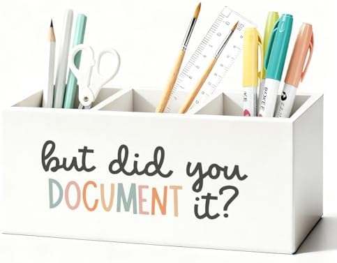 Funny But Did You Document It Pen Pencil Holder for Desk, HR Human Resources Gifts, Office Humor Gifts for Coworkers Women Men Wooden Box Sign Decorations for Office Desk Tabletop by Unknown