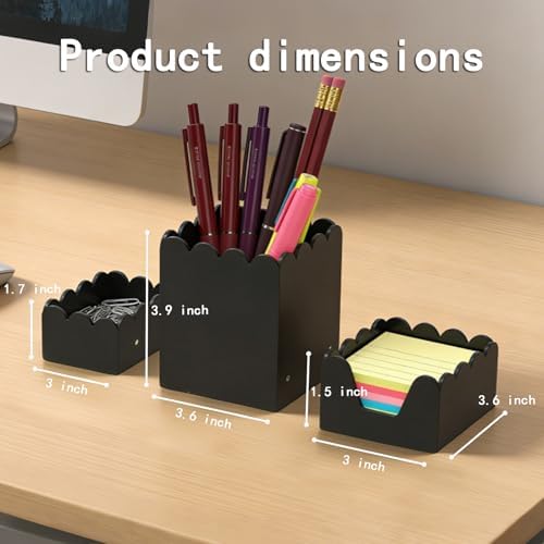 YAGELI Acrylic Desk Organizer Set of 3, Black - Image 3