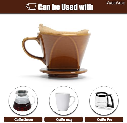Ceramic Pour Over Coffee Maker, Small Size, Single Hole - Image 6