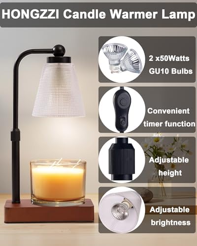 Candle Warmer Lamp with Timer, Dimmable, Adjustable Height, Square - Image 2