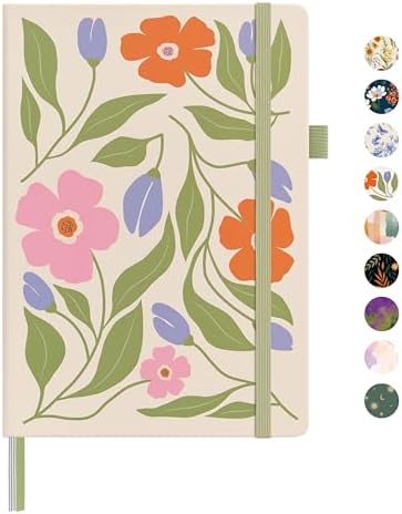 &And Per Se Lined Hardcover Notebook – A5 5.7"x8" College Ruled, 160 Pages, 100gsm Thick Paper – Aesthetic Journal for Women, Gift-Ready Planner, Everyday Writing Notebook (Botanical Floral) by AndPerSe
