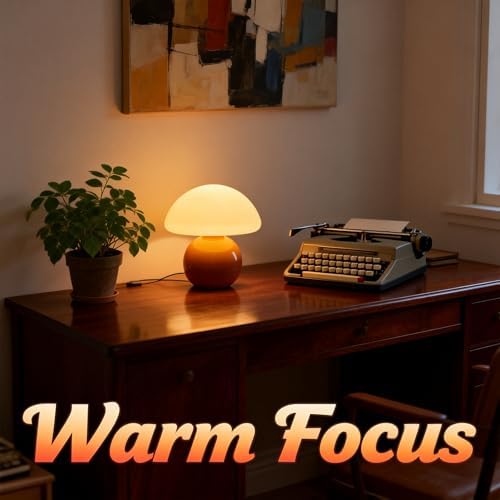3-Way Dimmable Orange Mushroom Lamp - Plug Powered Small Desk Table Lamp with Dimmable Ambient, Night Light for Bedroom, Office,Nursery,Home Living Room Decor, Gift for Kids Teens & Adults（Orange） - Image 4