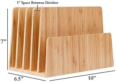 MobileVision Desktop Paper Tray File Folder Holder 5-Slot, & Bamboo Drawer Set; Storage for Office Supplies & Stationary items, pens, pencils, scissors, notepads, business cards and more - Image 2