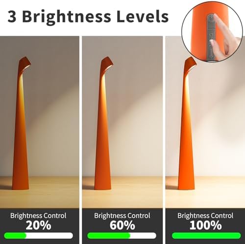 HAPYGI Cordless Rechargeable Reading Metal Table Lamp, 3-Level Brightness - Image 2