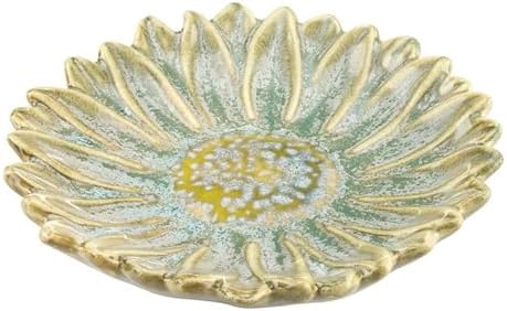 47th & Main Decorative Trinket Tray Flower Shaped Glazed Stoneware Dish for Home Décor, 4" Diameter x 1" Deep, Wildflower by 47thMain