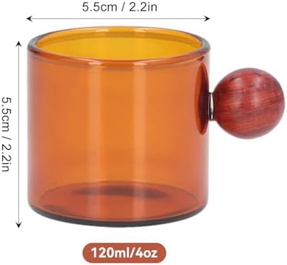 Glass Espresso Cups, 4 oz Mini Amber Glass Coffee Mugs - Image 2