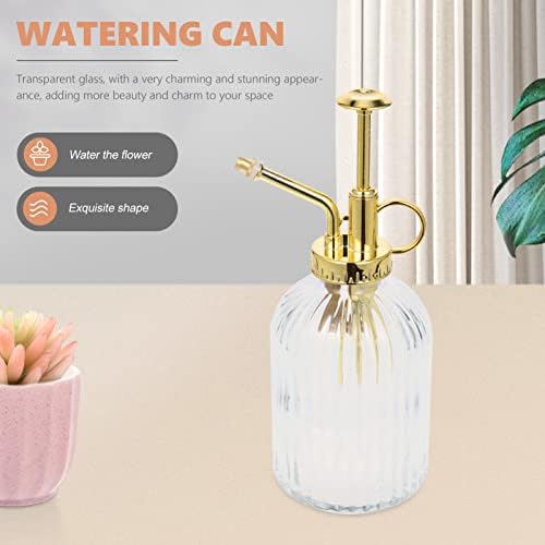 YARDWE Glass Watering Can, Plant Mister Spray Bottle, Vintage Glass Watering Spray Bottle Small Watering Can Indoor for Succulents (Transparent) - Image 6