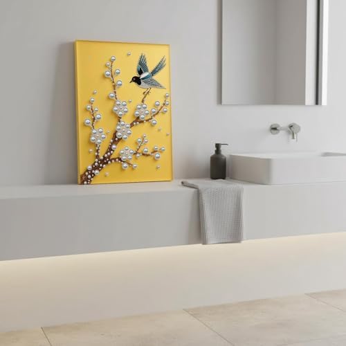DIY Pearl Painting with Frame, Creative Design, Handmade Stress-Relieving Home Wall Decoration, Includes Frame and Tools-Bird - Image 5