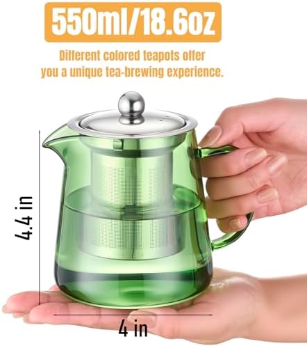 PARACITY Tea Kettle with Infuser, Glass Teapot Stovetop, 18.6 fl oz, 550 ml - Image 3