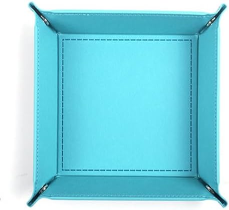Valet Tray Desktop Storage Organizer – Vegan Leather Catchall Tray Bedside Vanity Tray Nightstand Caddy Holder for Remote Controller, Watch, Keys, Phone, Wallet, Coin, Jewelry, Sky Blue by siduater