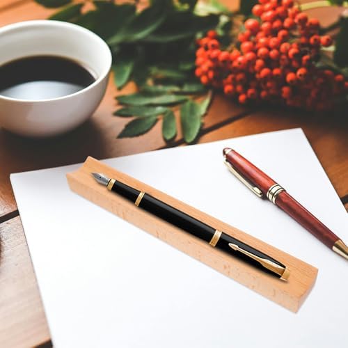 Hemoton Beech Wooden Desk Pen Organizer Tray for Office and Home - Image 5