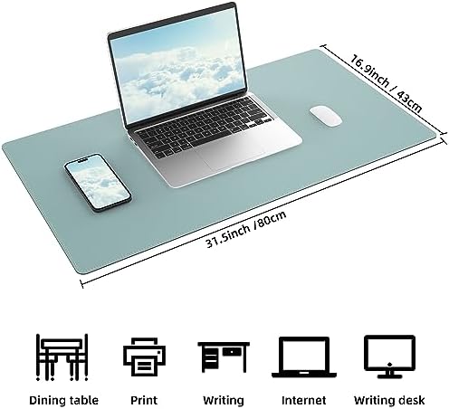 AFIING Cork Desk Mat, 31.5" x 17", Light Blue,Desk pad Protector - Image 2