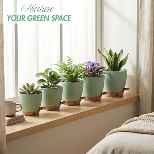 Self Watering Pots for Inoor/Ourdoor Plants 5/5.5/6/6.5/7" Plastic Planter - Image 3