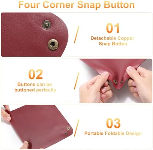 HARFINGTON PU Leather Valet Tray Unisex Folding Small Catchall Tray Portable Entryway Table Tray Nightstand Bedside Desk Tray for Key Wallet Watch Coin Jewelry Dice, Pink - Image 4