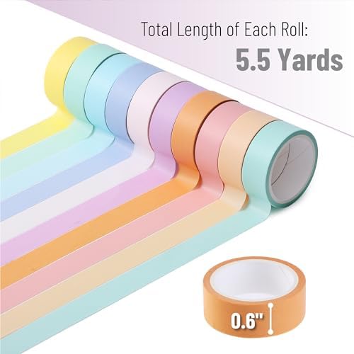 Mr. Pen- Washi Tape Set, 10 Rolls, 5.5 Yards/Roll, Washi Tape for Scrapbook - Image 4